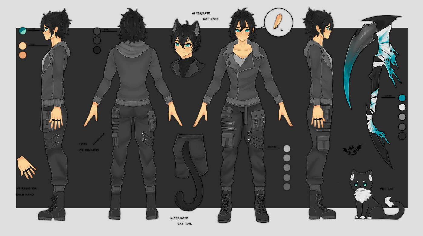 Character Design & Reference Sheet for @dameonkun